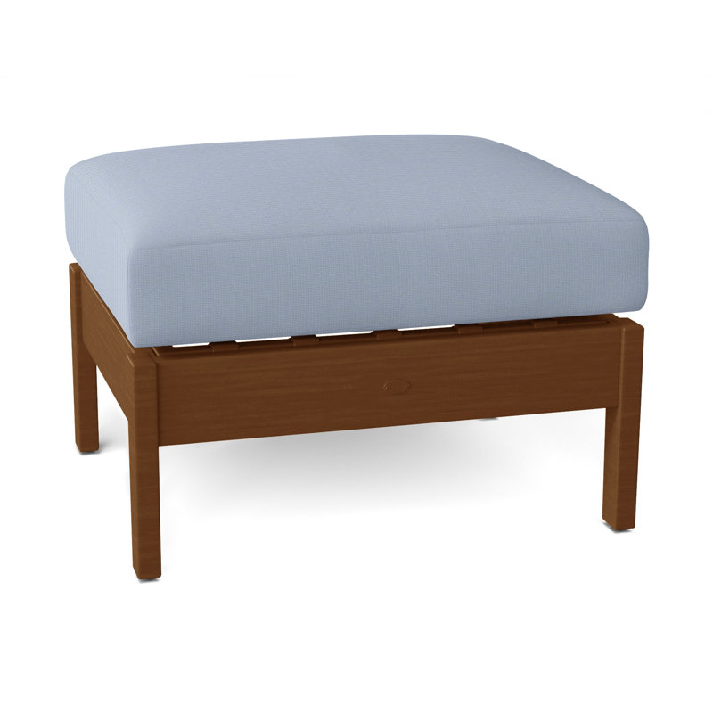 Repose-pieds Kennebunkport, Chêne, Pas de soudure, Sunbrella® ‑ Arbor Chambray colombe