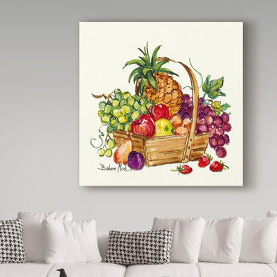 «Pineapple and Fruit Basket», reproduction de peinture acrylique sur toile tendue