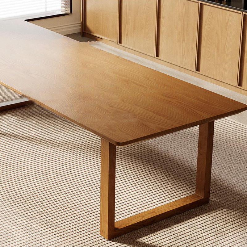 Table de salle à manger rectangulaire en bois massif brun, H 29,53 po x L 62,99 po x l 31,5 po