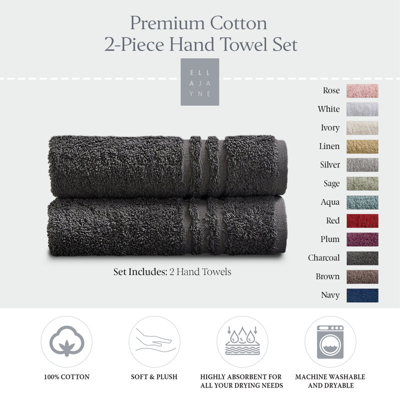 Hand Towel Set, Charcoal