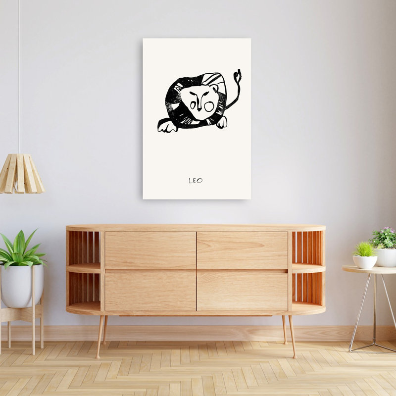 Lion stylisé abstrait Zodiac, 48" H x 32" W