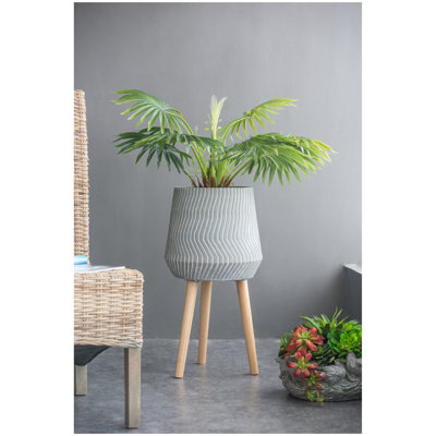 Support pour plante d'intérieur et d'extérieur en ciment 14,6 x 14,6 x 28 po