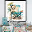 «Dog on Chair at the Beach II», reproduction sur toile-86808420-110954825