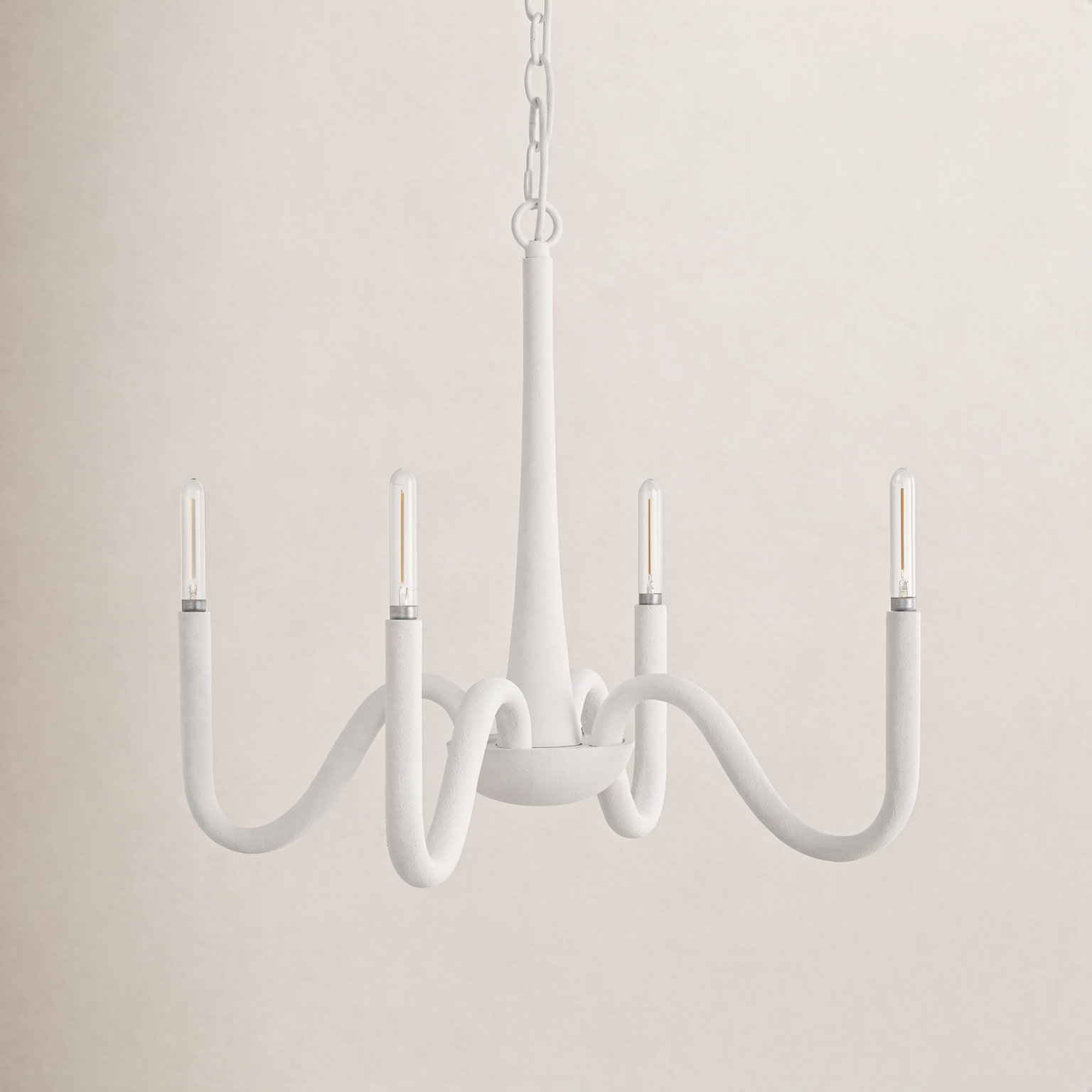 Saxony 4 - Light Steel Dimmable Chandelier