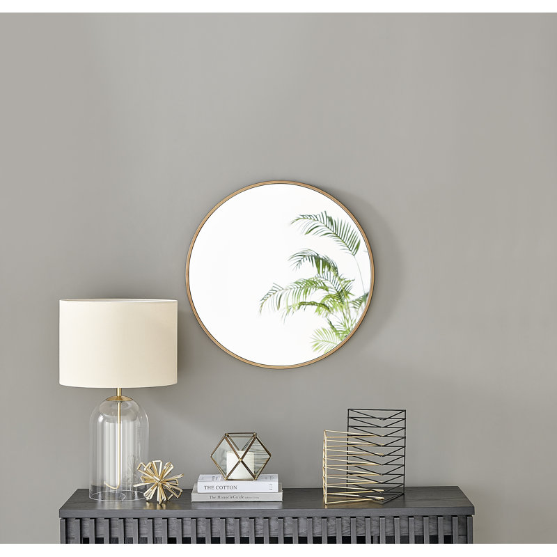 Miroir mural Alcantera, 28,3 po x 28,3 po, Cuivre