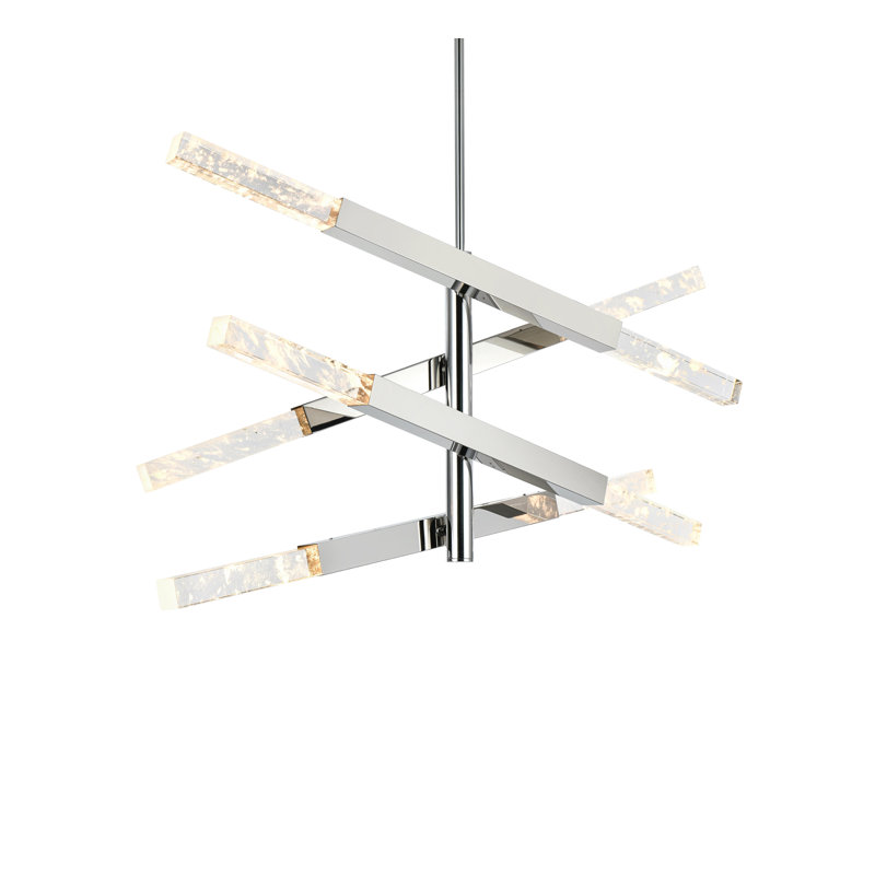 Luminaire suspendu 4 barres Axil, Chrome chrome