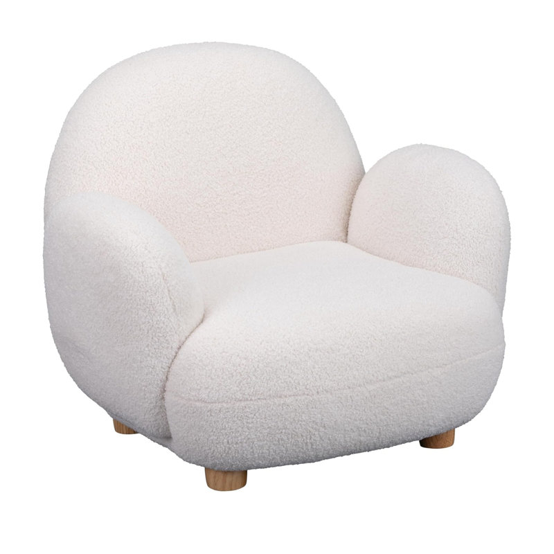 Kids Comfy Plush Reading Chair With Arms - Sturdy Cushioned Accent Chair For Toddlers, Childrens Bedroom, Lounge, Preschool, Daycare - Teddy Bear Fabric
