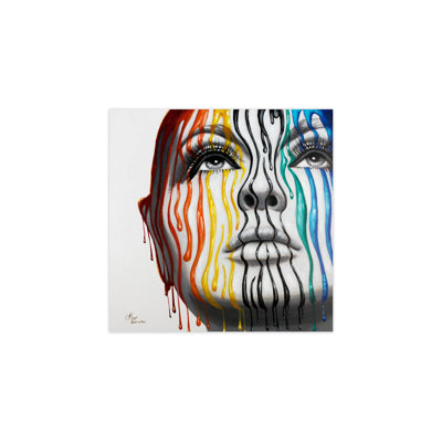 Acrylic Painting Striped Contours