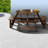 Durable 8-person Metal Wood Patio Dining Set, Rustic Round Design For Garden