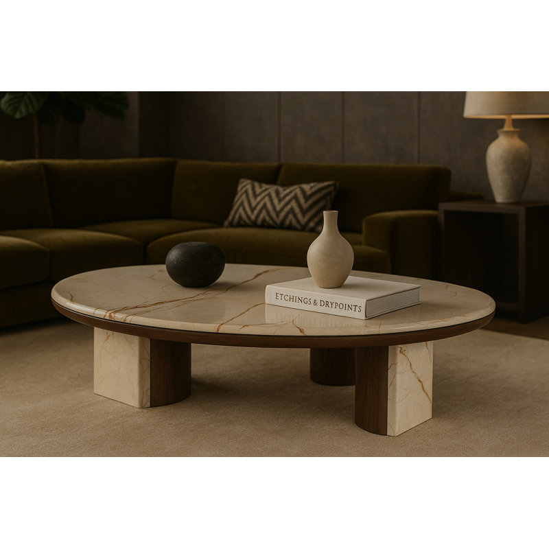 Table basse Canyon Marble, Blanc