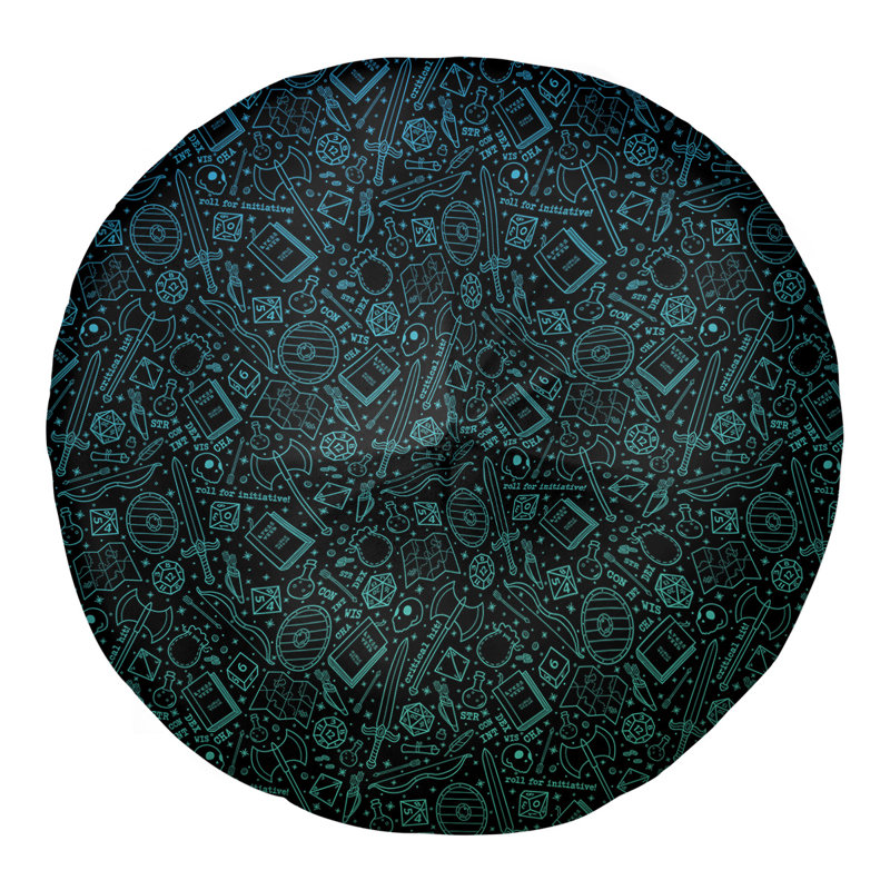 Katelyn Elizabeth Solid Colour Reversible Throw Pillow, 30" x 30", Black/Blue/Green