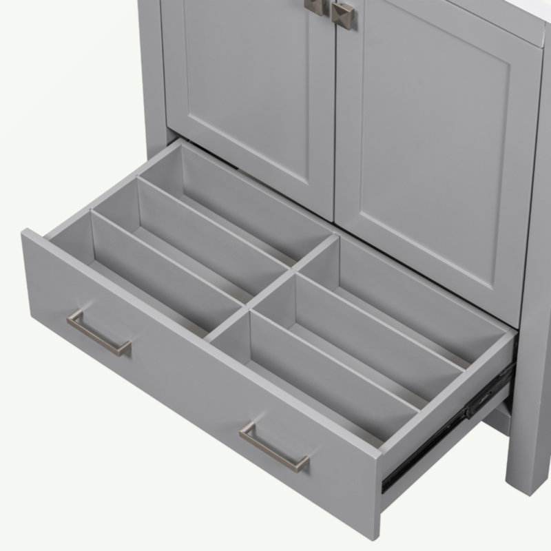 [Cabinet seulement] Meuble-lavabo de 30 po (lavabo non inclus), Gris