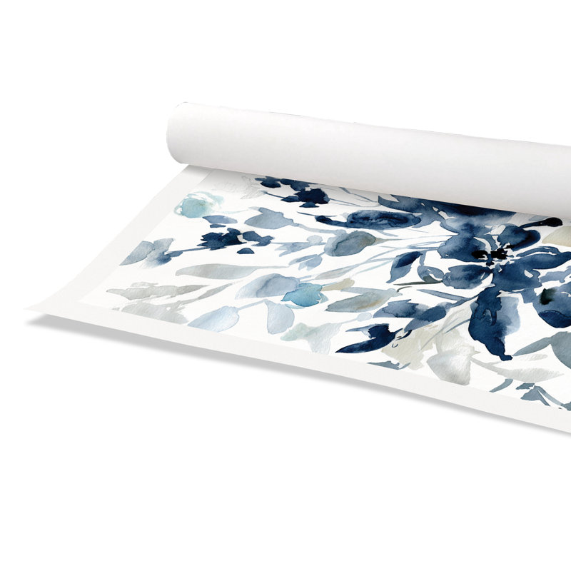 Indigo Garden I - peinture sans cadre, H 20 po x l 20 po x P 0,1 po