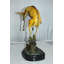 Statue de Tahmid sautant en bronze Impala - Taille: L 9 po x l 7 po x H 16 po.