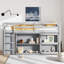 Kids MultiFunctional Loft Bed with Pulling -Out Desk and Safety Guardrail-1050748396