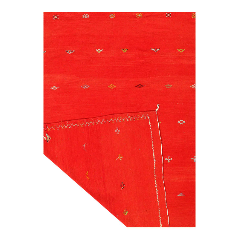 Tapis rouge / ivoire unique 6 pi 9 po x 9 pi 9 po Shumake