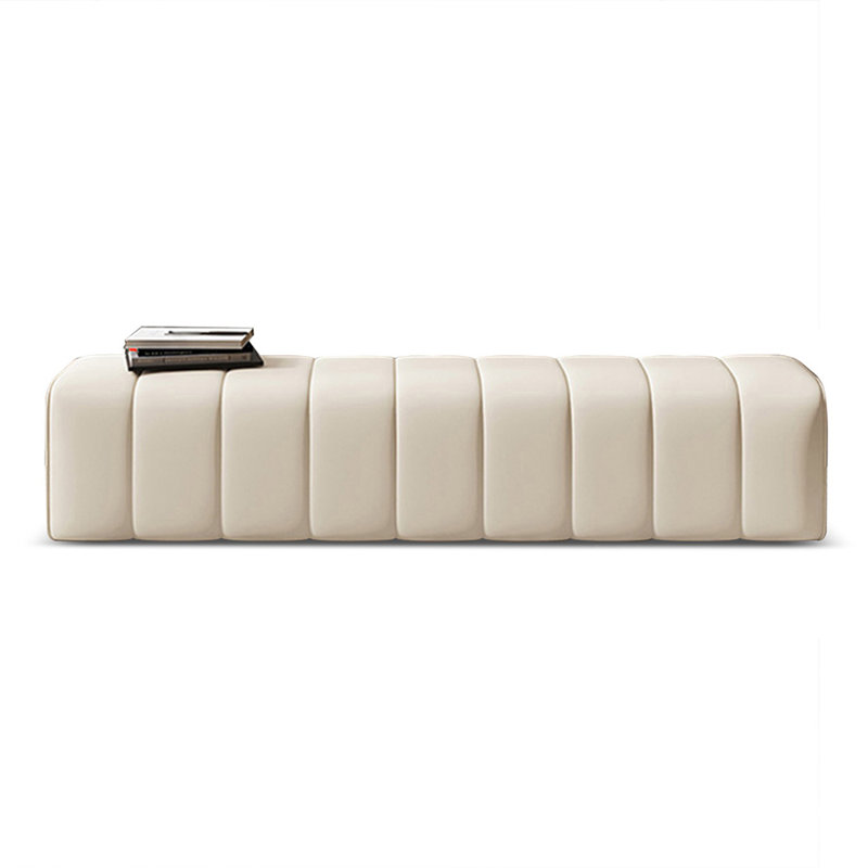 Banc avec revêtement, H 15,75 po x l 70,87 po x P 15,75 po, Beige