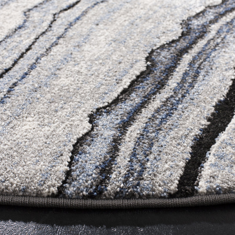 Tapis bleu / gris Azuela, Tapis de couloir 2 pi x 8 pi