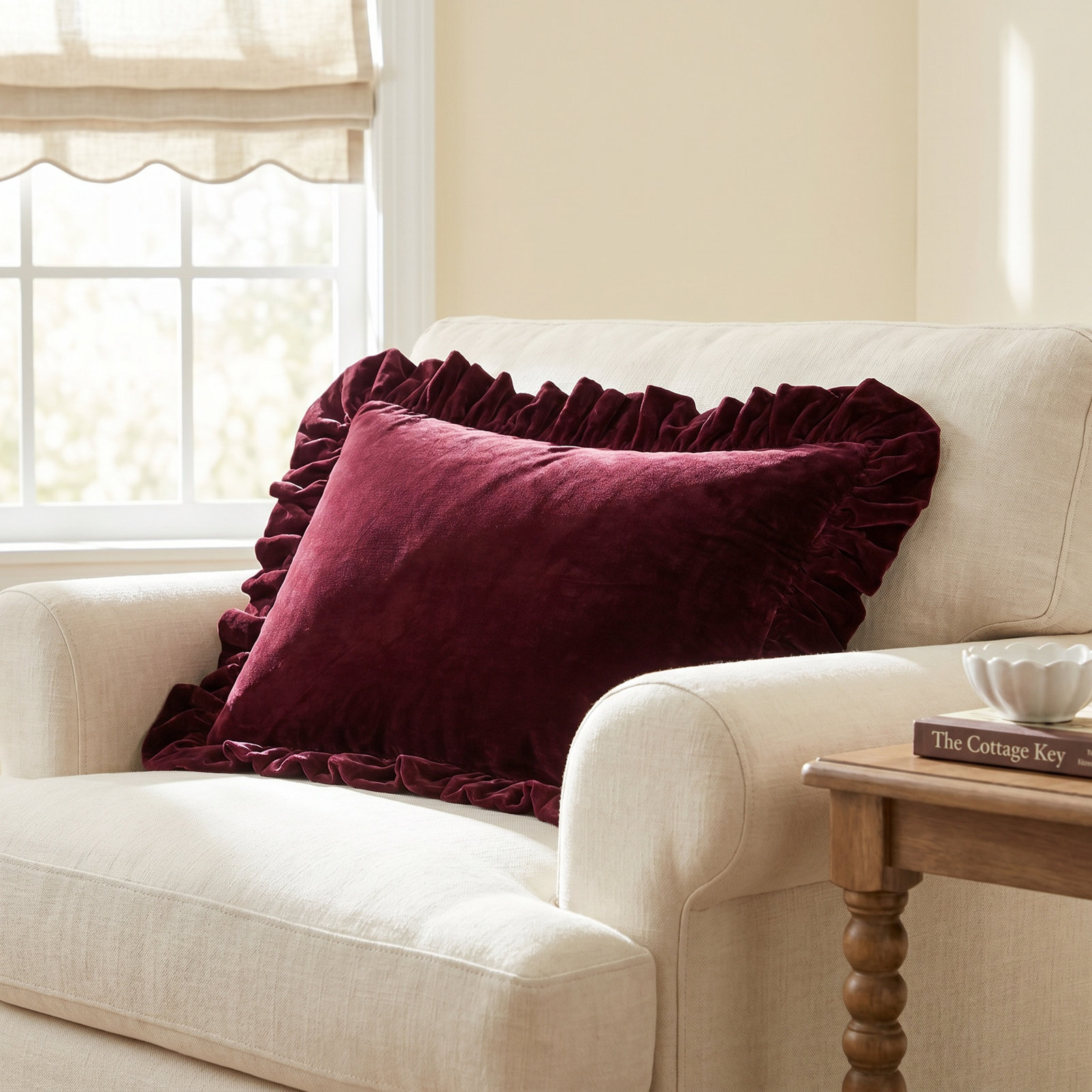 Stella 21" x 21" Throw Pillow, Garnet Red