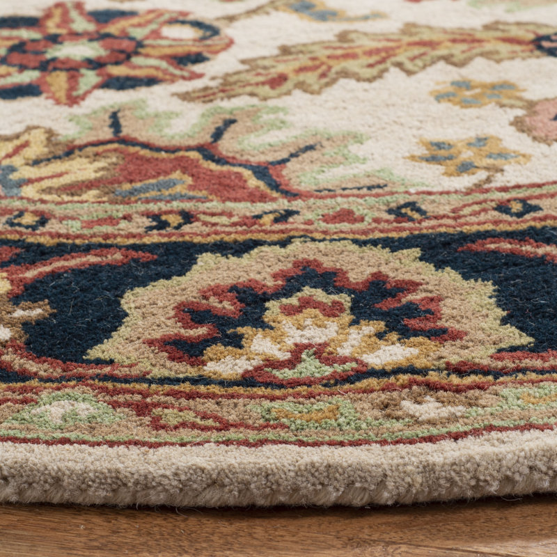 Tapis en laine touffeté à la main Alg, Rond 8 pi