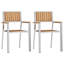 2 - Person Wood Patio Dining Set with Square Table