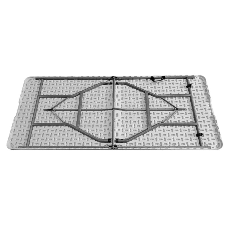 Granite White 6' Folding Table with Powder-Coated Steel Legs