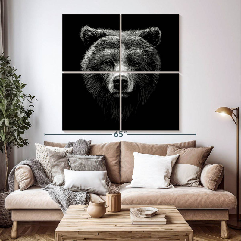 Brampt Grizzly Bear Face, 50" H x 50" W