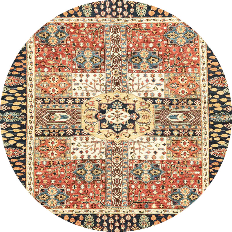 Abstract Indoor Rug, Round 6'