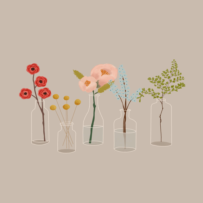 " Blooming 1 " by Rachel Szopa, 20" H x 20" W, No, Wrapped Canvas