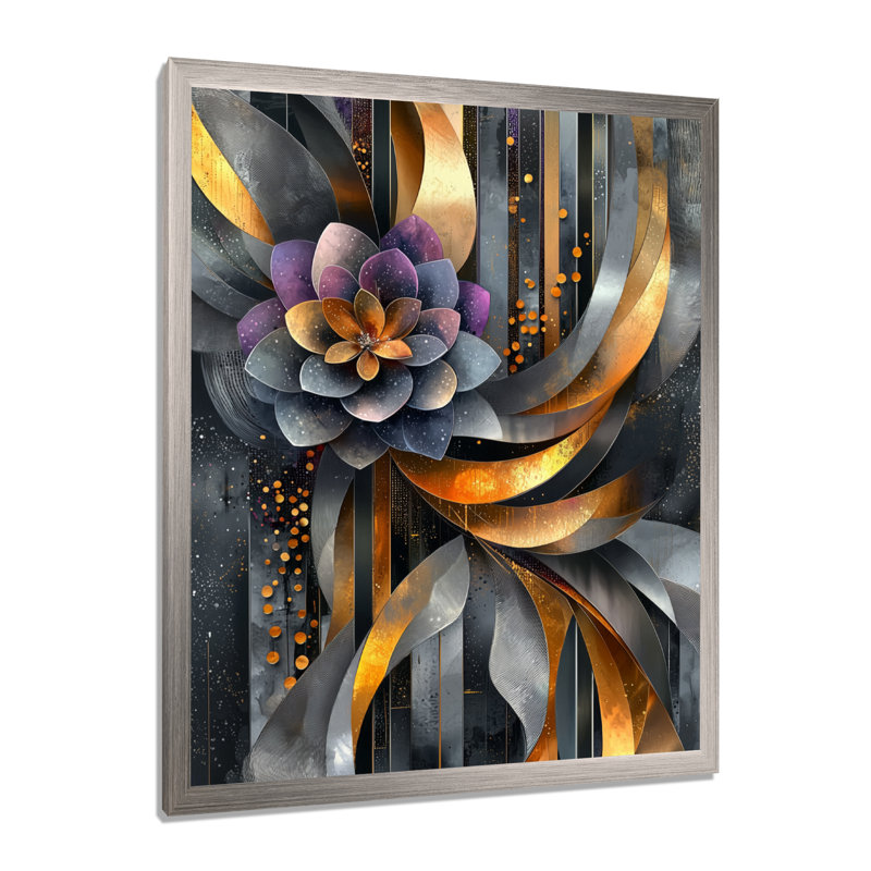 Nicollette - salon d'art mural floral, H 40 po x l 30 po, Reproduction encadrée d'une seule photo, Argent argent