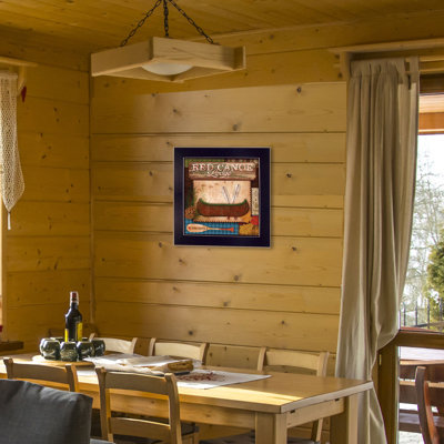 «Red Canoe Lodge», reproduction d'art textuel sur papier encadré