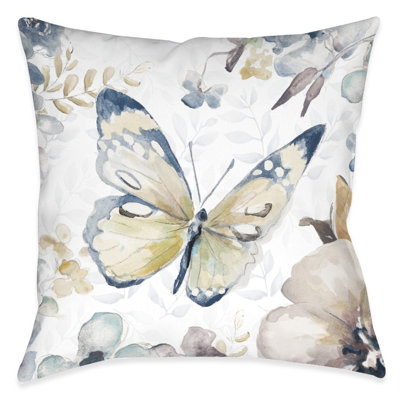 Wildflower Butterfly Field Light Outdoor Throw Pillow