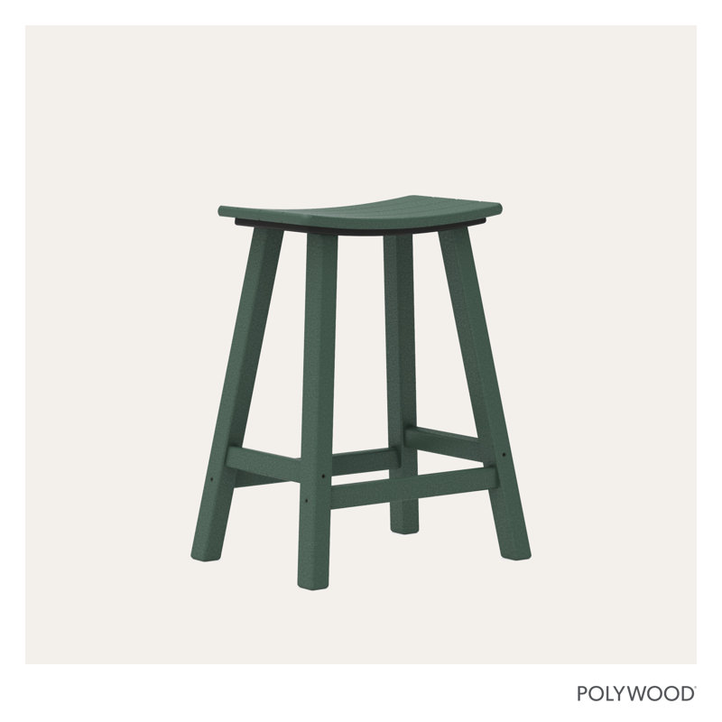 Tabouret de bar de jardin POLYWOOD, Vert, H 24,75 po