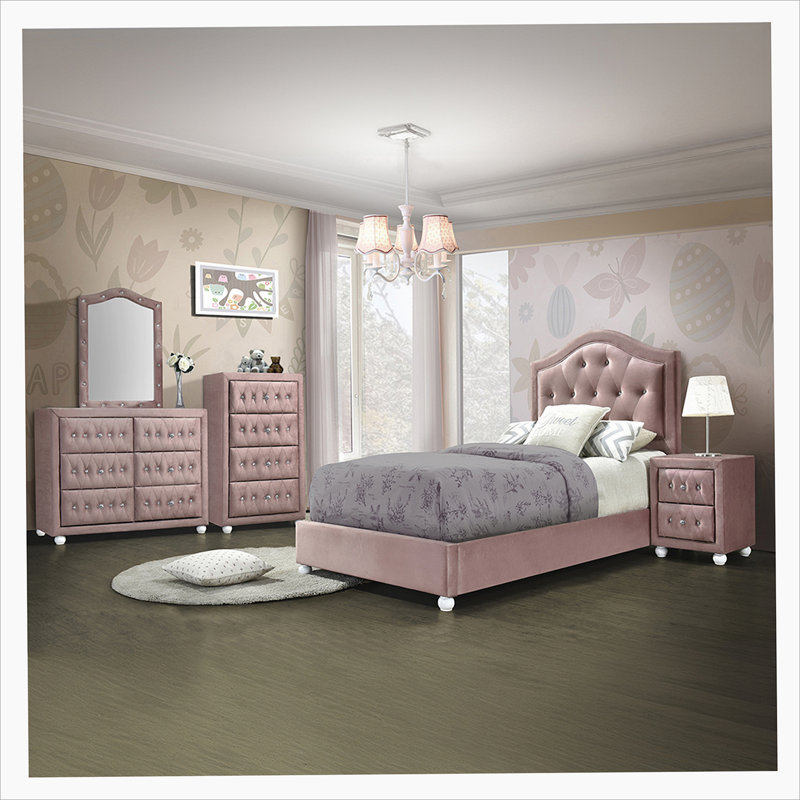 Pink 2-Drawer Nightstand