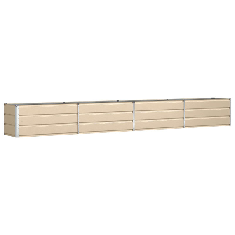 Planter Galvanised Steel, 45cm H x 385cm W x 50cm D, Ivory