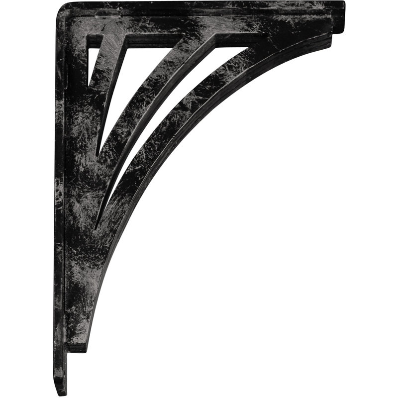 Support en fer forgé Nevio, Argenté antique chaleureux, H 10 po x l 2 po x P 7,5 po