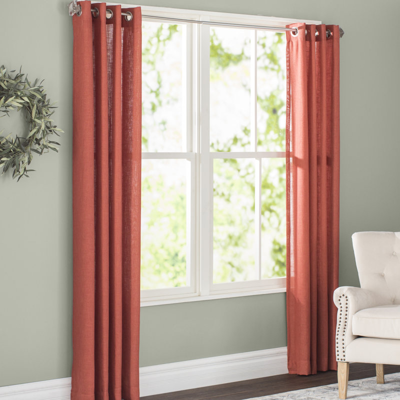Sickels Semi Sheer Curtain Pair, Cream, 52" W x 96" L