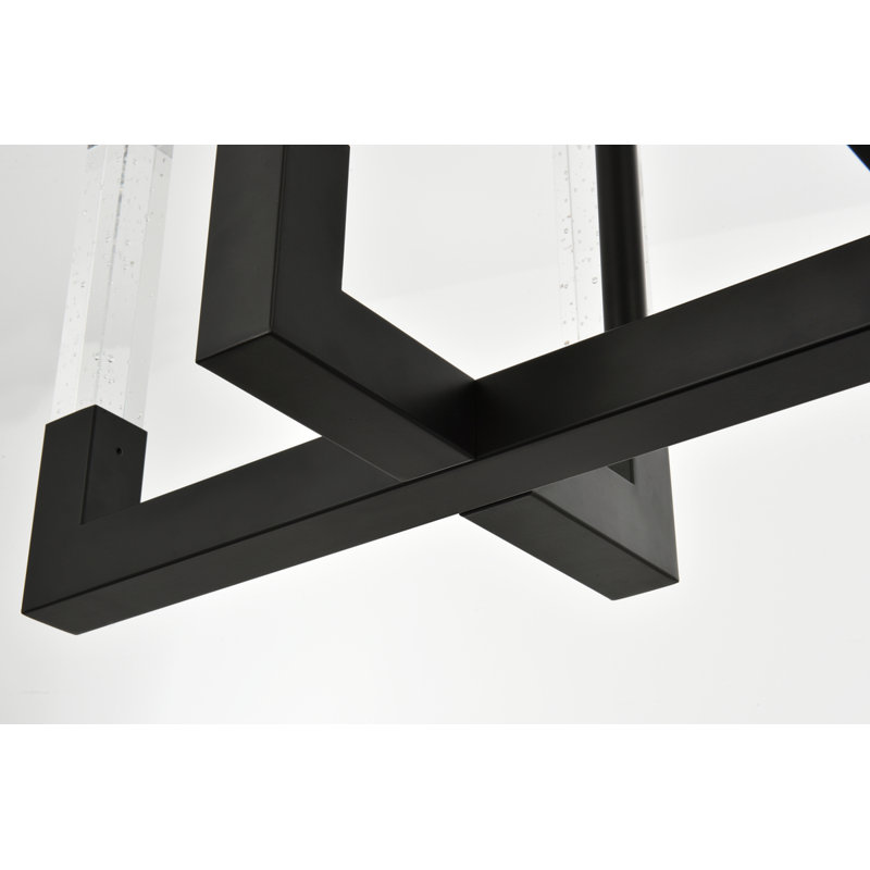 Luminaire suspendu réglable Hakken, H 50,5 po x l 42 po x P 12 po, Noir, 8 Lights