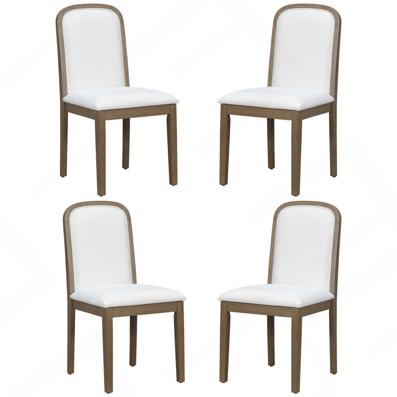 Ensemble de chaises de salle à manger de style rétro avec 4 chaises rembourrées, Espresso
