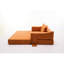 Lit escamotable rétro en chenille, canapé convertible orange pour le salon - amovible, poches latérales avec rangement pour matelas, 2 pièces