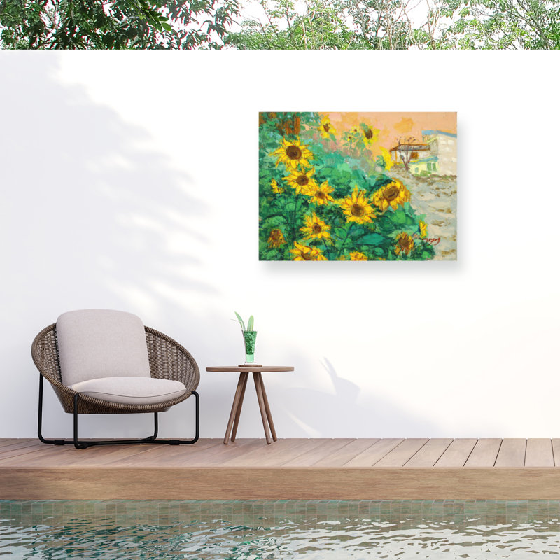 Jukyong Park Sunflowers Outdoor  Canvas, H 14 po x l 19 po