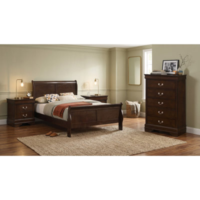 Ensemble de chambre à coucher complet de 4 pièces Lucien Cappuccino