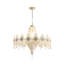 Luminaire suspendu en acrylique sculpté 31,50 "avec motif délicat et détails perlés - lustre romantique
