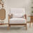 27.17" Wide Modern Upholstered Solid Wood Accent Chair With An Extra Pillow(Set of 8)-1680574163