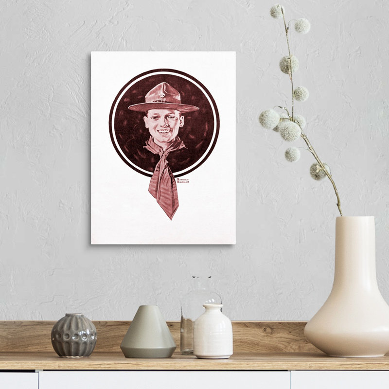 Tête de garçon, art mural sur toile, Toile tendue, H 16 po x l 12 po x P 1,25 po