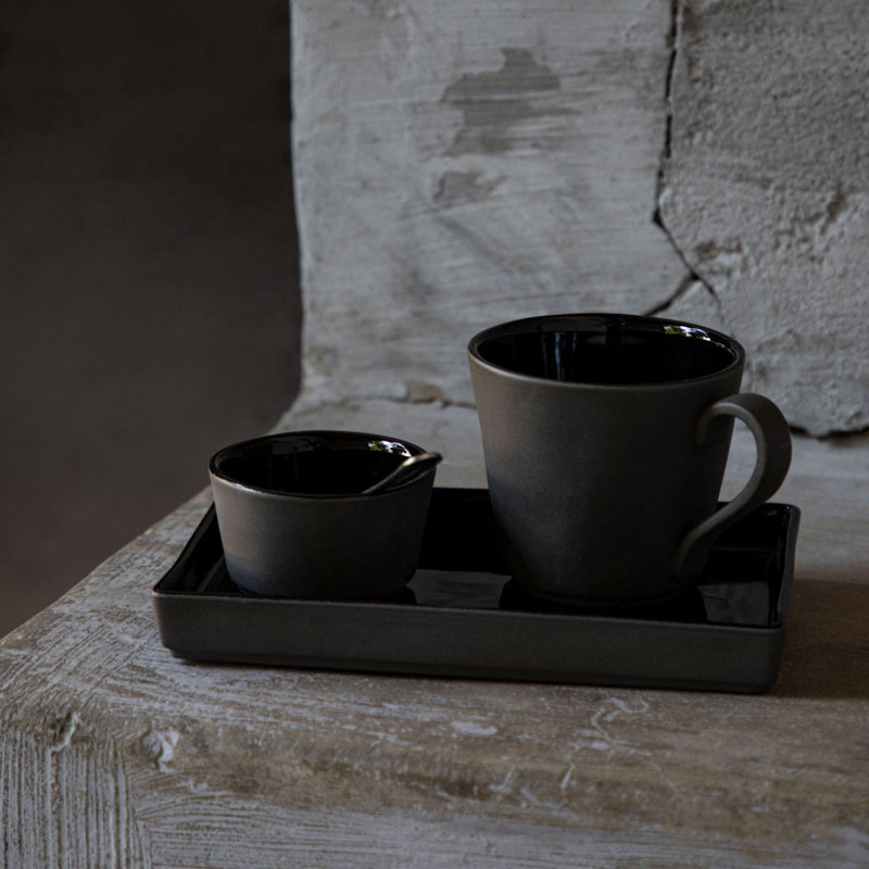Lagoa Handmade Stoneware Coffee Mug, Black