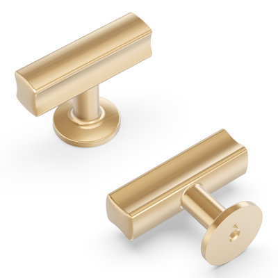 Woodward Collection T-Knob - 1-15/16" x 15/16 " Cabinet Knob Champagne Bronze - Contemporary Hardware for Drawers & Cabinets