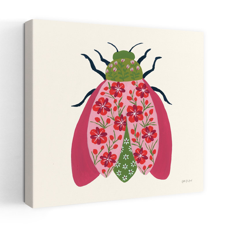 Blooming Beetle II Beetle Flower Art, 24" H x 24" W