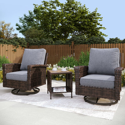 Chaise longue pivotante en osier avec table d'appoint