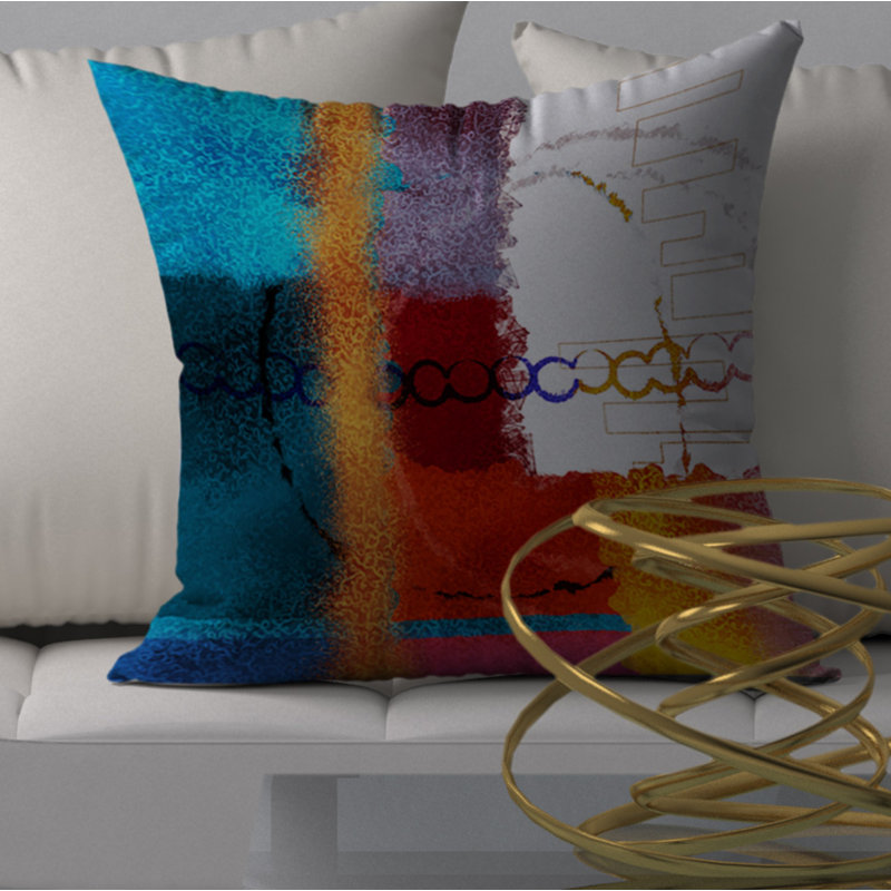 Abstract Reversible Throw Pillow, 24" x 24"